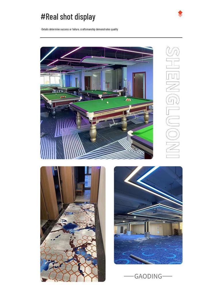 Billiard Hall Nylon Carpet: Waterproof, Fireproof, Full Coverage for Commercial Use