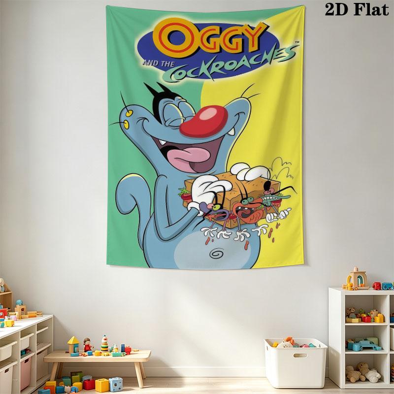 Oggy Soul Wall Tapestry Aesthetic Wall Hanging Printed Fabric Blanket Decorative Tapestries for Bedroom Living Room Home Decor