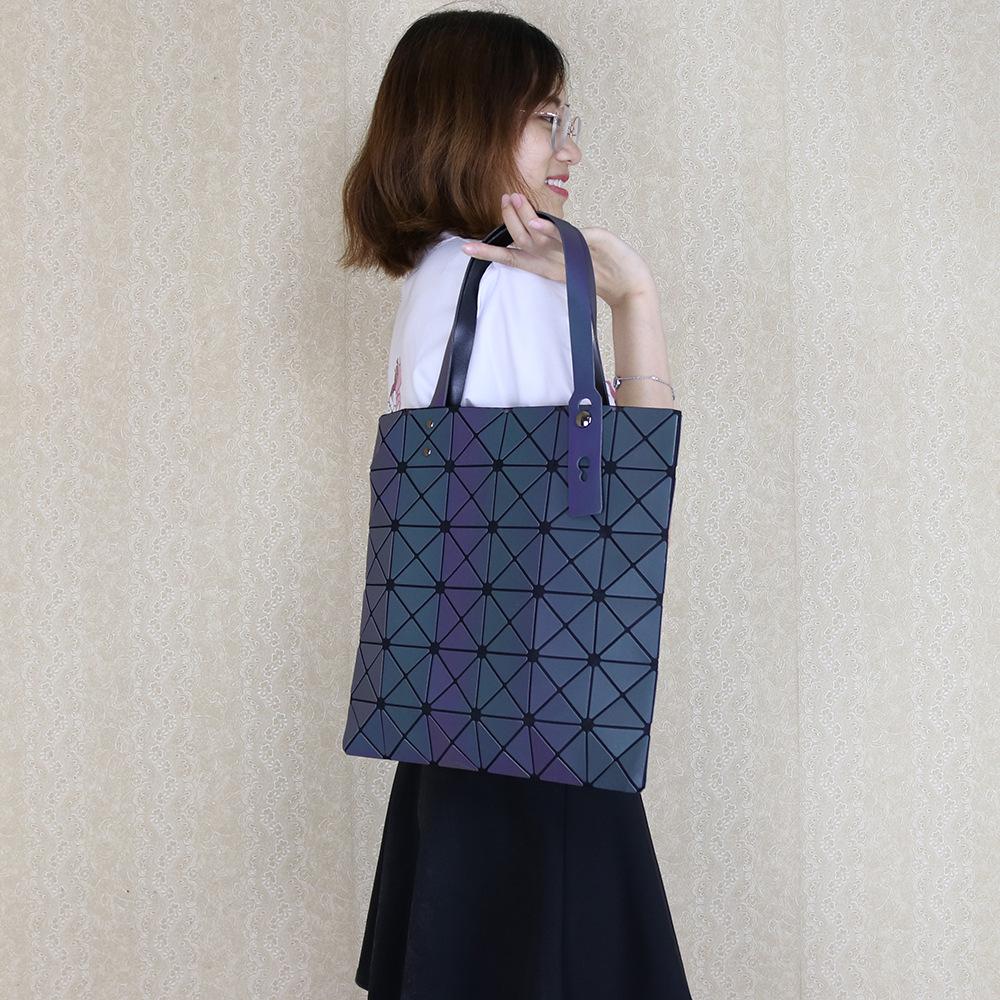 Складная сумка-шоппер Геометрический ромб Меняющая цвет Светящаяся Сумка-тоут Женская Японская Ромб Модная Сумка на плечо/в руке