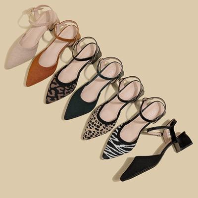 2024 Новые вязаные мюли сандалии женские дышащие сетчатые с острым носком повседневные туфли на плоской подошве удобная рабочая обувь Zapatillas Mujer