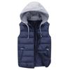 Men Autumn Winter Warm Vest with Hood Zipper Closure Waterproof Cold Prevention Sleeveless Casual Jacket Vest