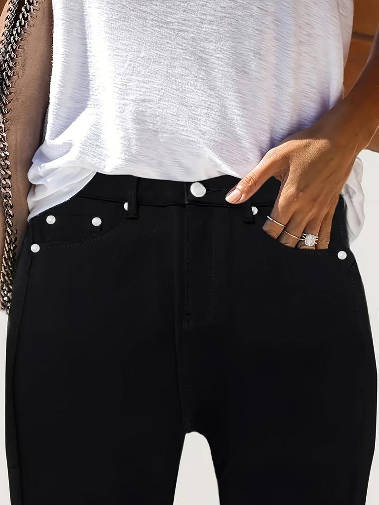 Женские джинсы-карандаш с низкой посадкой в корейском стиле, тянущиеся, стройнящие - Весна/Лето