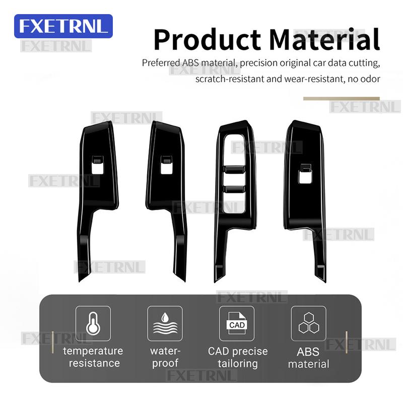 Car Window Lift Switch Panel Frame Decorative Trim Sticker ABS Interior Accessories For Toyota RAV4 2026-2027 Right Hand Drive