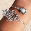 Moonstone Gemstone 925 Sterling Silver Plated Designer Cuff Bangle Jewelry NST-J2H17597