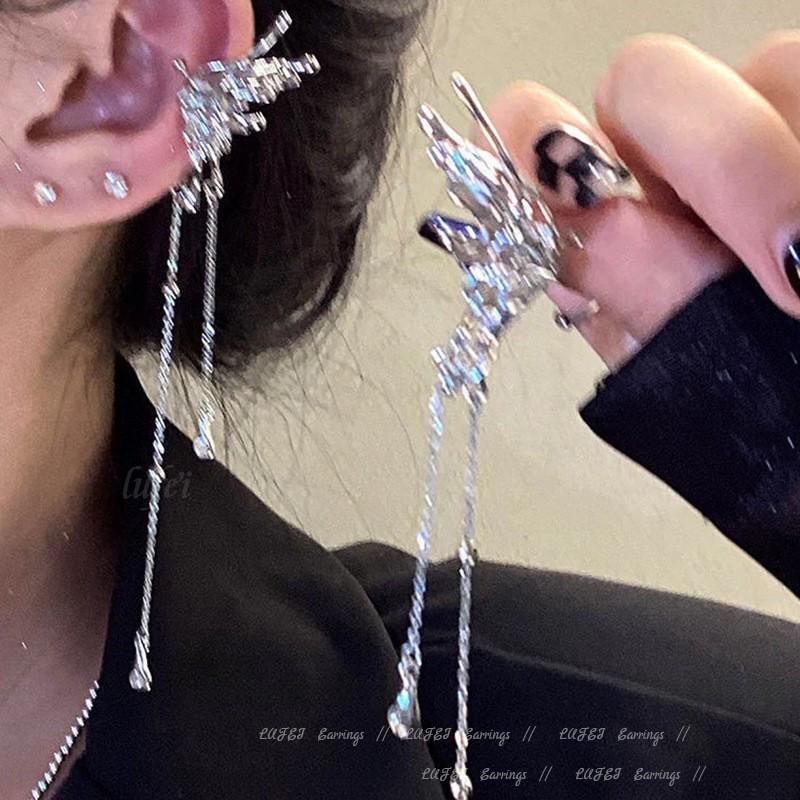 Серьги-клипсы в стиле 80-х в гонконгском стиле красного и синего цвета для непроколотых ушей – Высококлассные французские роскошные серьги-кольца