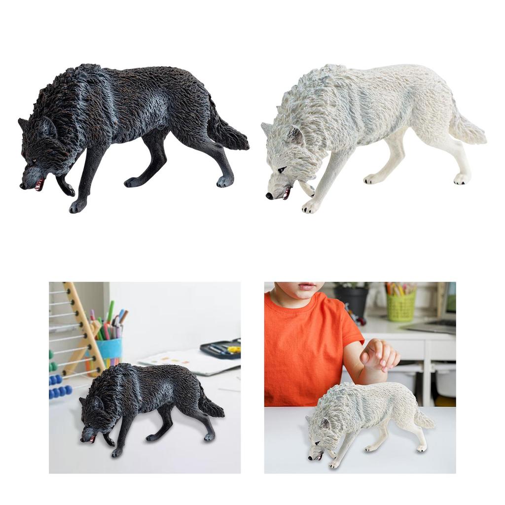 Мини-фигурка волка Топперы для торта Ручная роспись Модель Образовательная игрушка Реалистичная фигурка животного для детей Малышей Подарок на день рождения
