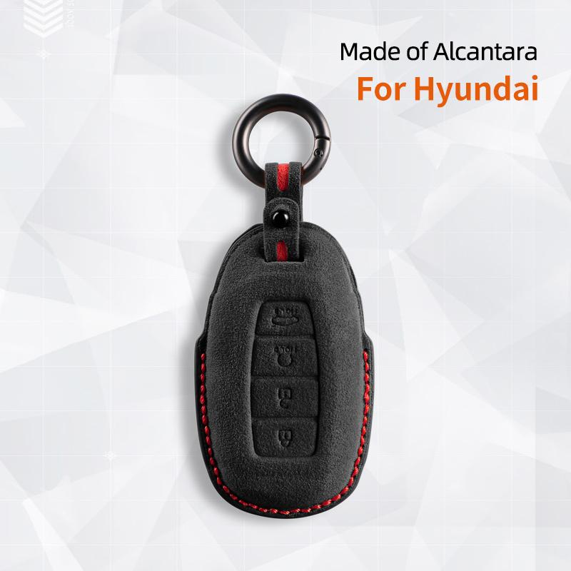 Чехол-оболочка из замши Алькантара для автомобильного ключа Hyundai N Line Verna Solaris Elantra Azera Kona Encino Grandeur Palisade I30 Ix35