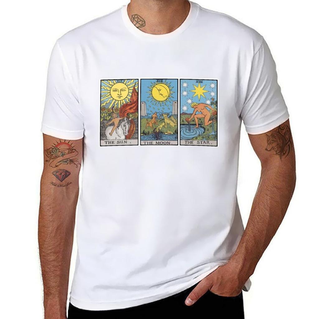Sun Moon Star Tarot T-Shirt T Shirts for Man Pack Cotton T Shirt Personalised T-Shirt