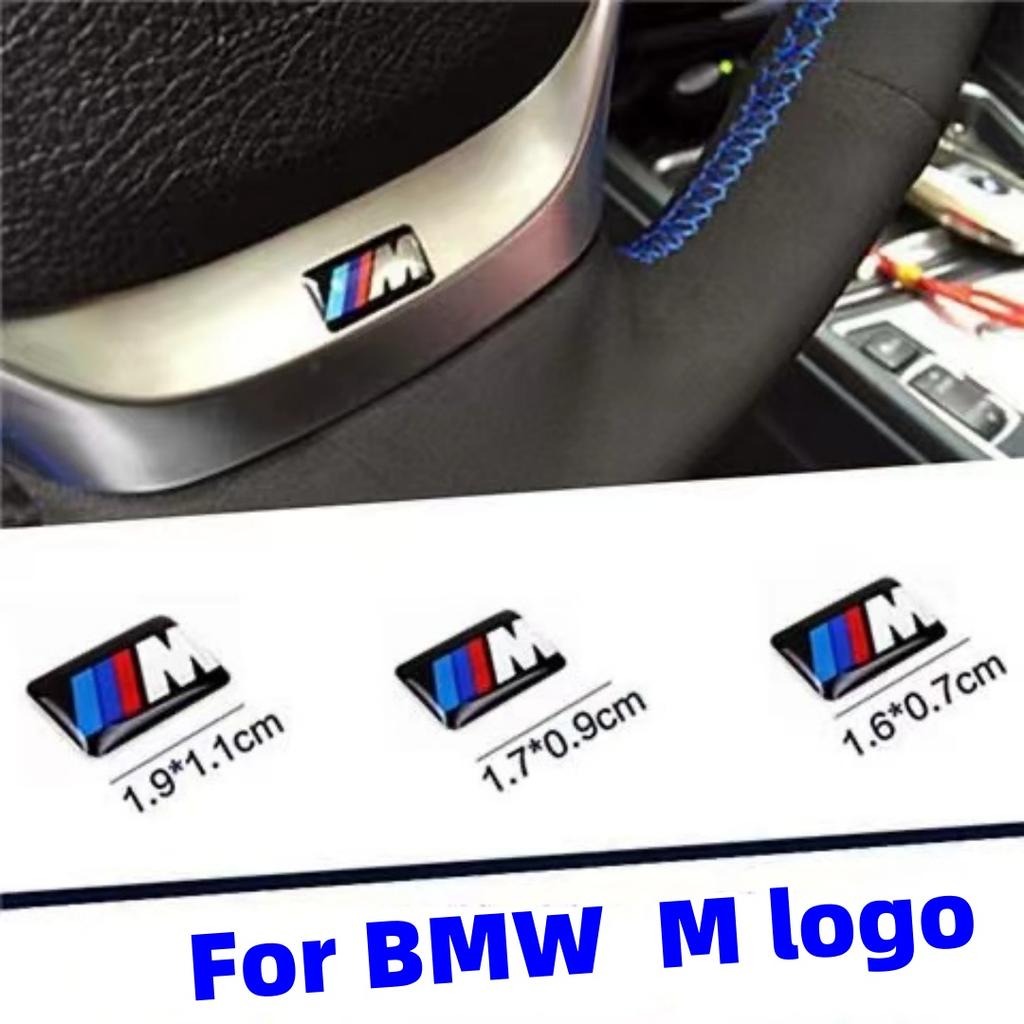 BBJA7 ForBMW M logo E39 E38 E90 E60 F30 F20 X1 X3 X5 M Logo Car Steering Wheel Hub Caps Center Emblem Badge Sticker DIY Sticker