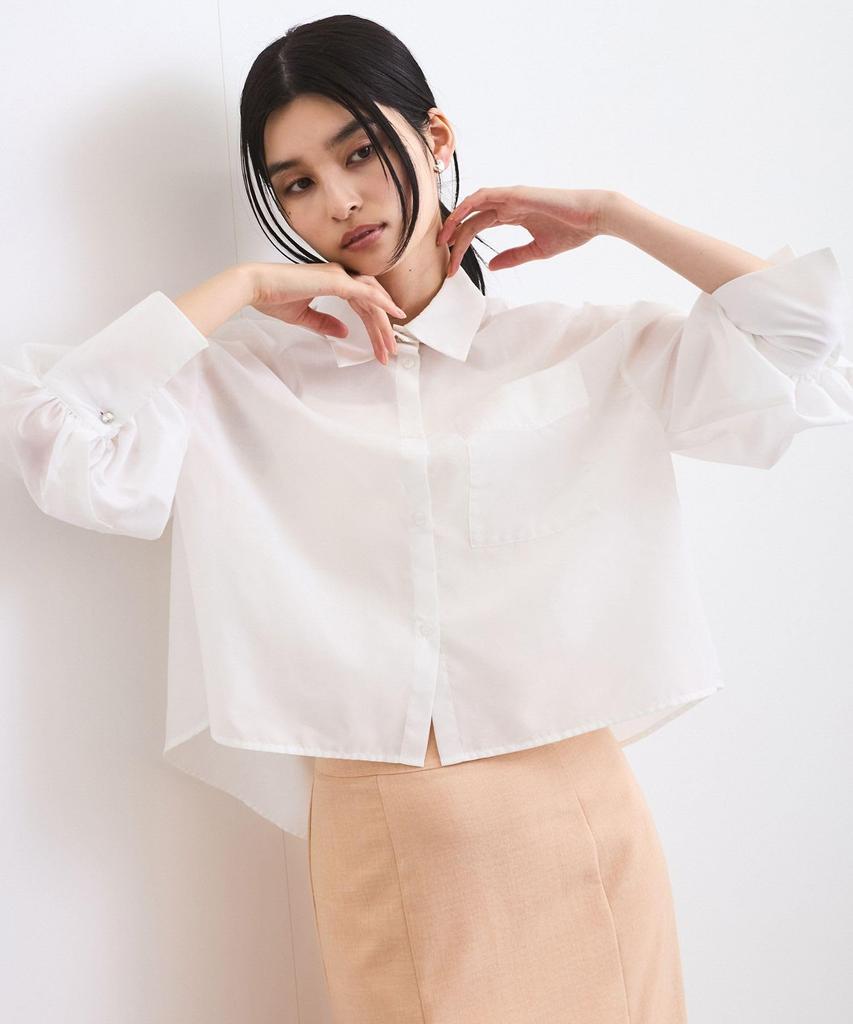 Volume Flare White Main [BIS] Women's Shirt, Wrinkle-Resistant, Cool-to-the-Touch, Washable,