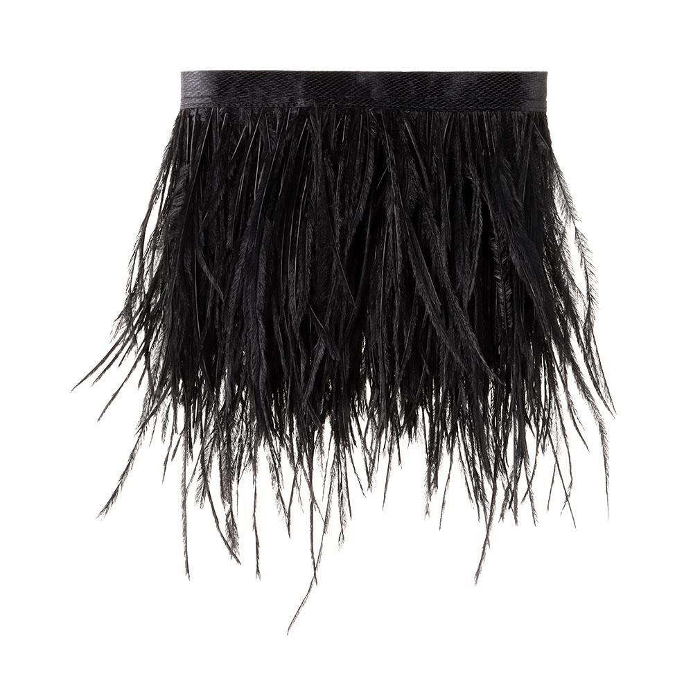 1 метр отделки из страусиных перьев 8-10 см, плюмаж, лента с кромкой для DIY, украшение свадебного платья, аксессуары для рукоделия