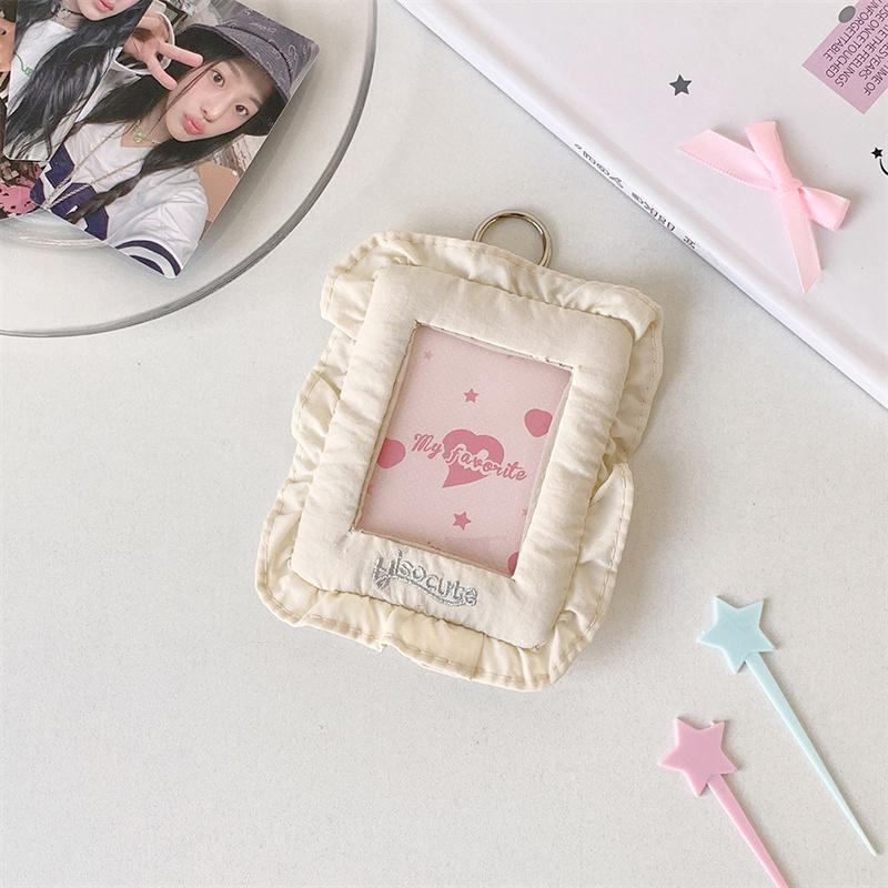 3 Inch Dopamine Cute Photo Card CaseSmall Item Storage Pouch Soft Pillow Shaped Photocard Holder K-Pop Idol Card Sleeve Bag Pendant