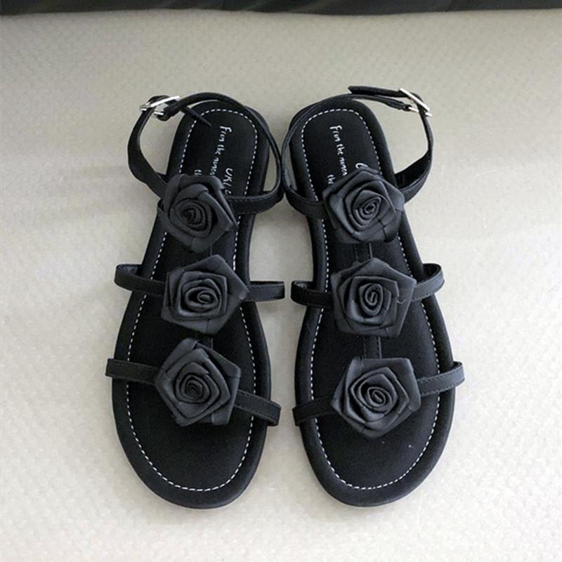 Fashion 2024 Summer New Open Toe Sandals Women Roman Style Cute Flat Sandals for Women Chunky Low Heel Wedge Design Elegant Dress Shoes