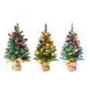 24 Inches Mini Christmas Trees Battery Operated Artificial Prelit Tabletop Christmas Tree with
