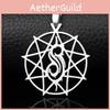 Silver Band Slipknot Geometric Alloy Necklace With Pendant For Travel Gift