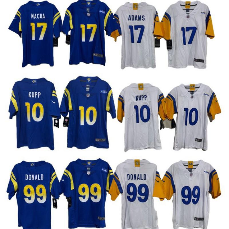 NFL Los Angeles Rams Youth Jersey Custom Number 10 12 17 Blue White Sports Fan Apparel Kids Basketball Soccer Training