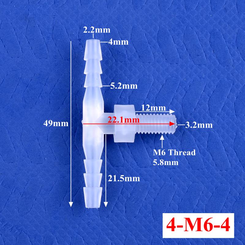 10Pcs/lot M6~M12 Male Thread Tee Connector 2~10mm 3-Ways Connectors Aquarium Tank Hose Pagoda Joints Air Pump Adapter Garden Water Pipe Joint