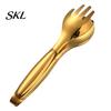 Restaurant Grade Food Tongs Stainless Steel Serving Tongs, Salad 8 Inch Metal for Cooking Fork Cake Bread, Buffet Catering Kitchen Tools
