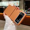 Кожаный чехол с текстурой TPU для Samsung Galaxy Z Flip 6 5 4 3 5G, мягкий складной силиконовый чехол для телефона Samsung Z Flip6 Flip5 Flip4