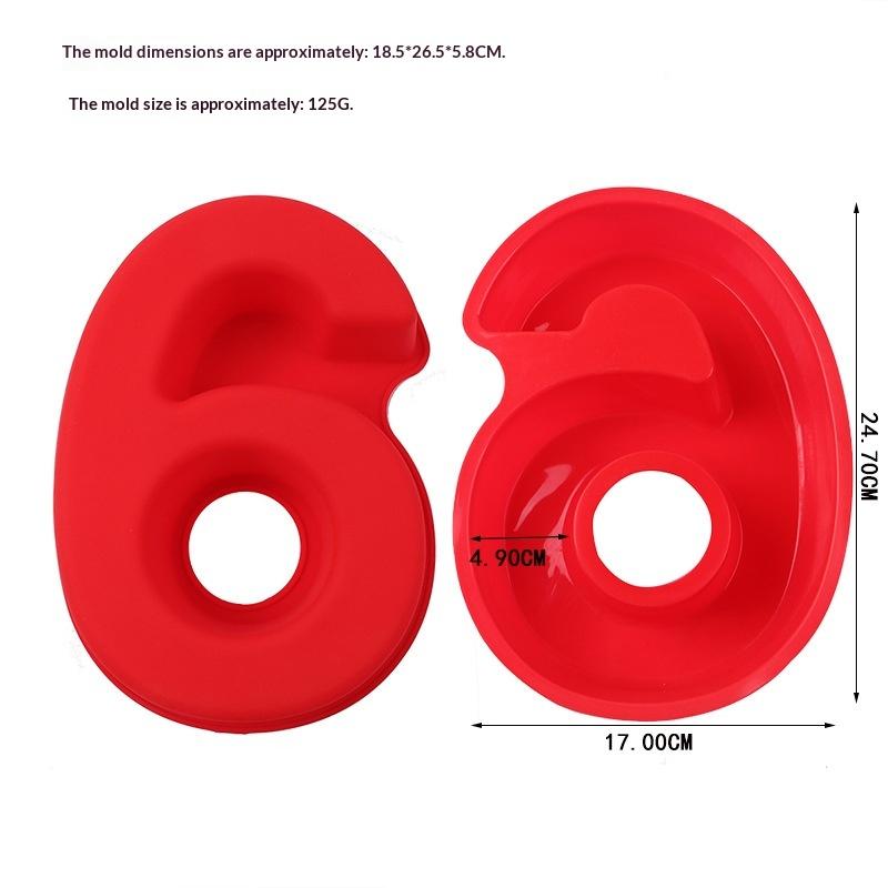 Силиконовые 3D формы для тортов в виде цифр, 10 дюймов, для легкой выпечки на дни рождения и праздники