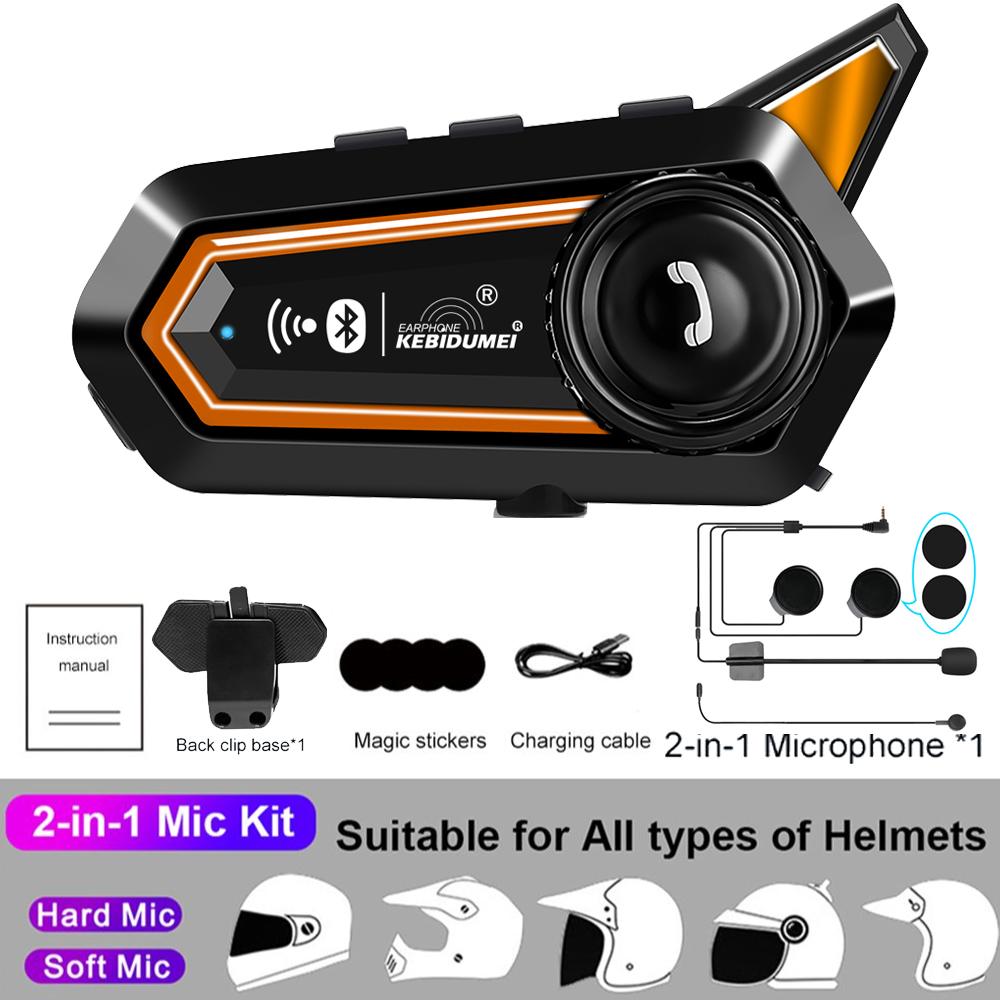 BT31 Гарнитура для мотоциклетного шлема Bluetooth 5.0 Беспроводные водонепроницаемые наушники Автоматический ответ на вызовы по громкой связи с фонариком