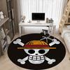1 шт. Коврик для офиса с рисунком 'One Piece' (Череп), Круглый ковер для помещений, Подходит для офиса, Под офисные кресла, Спальни, Гостиной, Домашнего декора a0908127