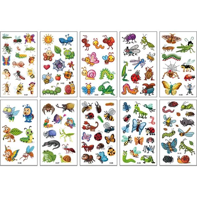 Новые 10 листов/партия детские милые мультяшные единороги временные татуировки наклейки для детского душа детский макияж для тела наклейки татуировки русалка па