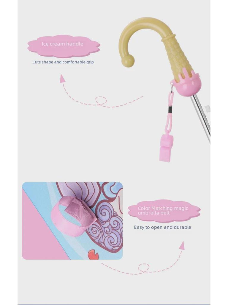 Детский автоматический зонт Cartoon – водонепроницаемый, с длинной ручкой, унисекс, солнцезащитный козырек