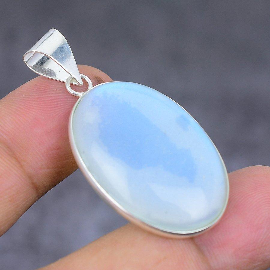 Подвеска из серебра 925 пробы с лунным камнем, ручная работа, 1,65 дюйма z7j41