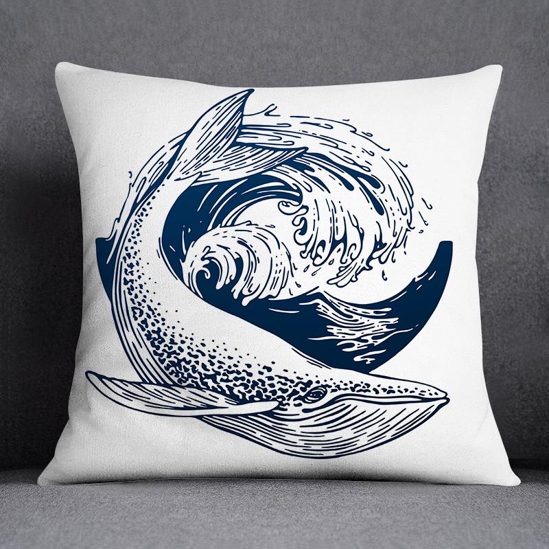 Наволочка с изображением морского животного и русалки, украшение для дома, квадратная наволочка, украшение для дома и офиса, наволочка