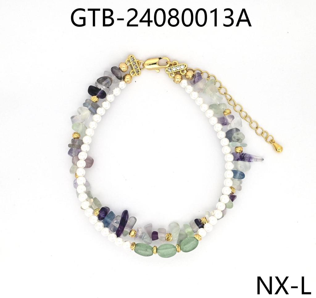 Высококачественный позолоченный браслет из натуральных камней - идеальный подарок для девушки или друга