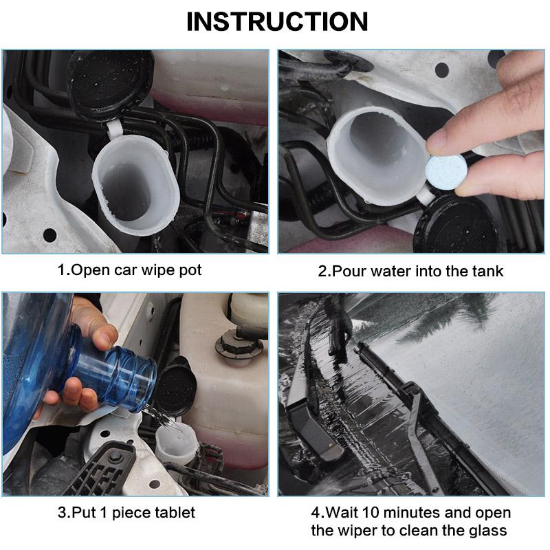 5/10/20/40/60Pcs Solid Cleaner Car Windscreen Wiper Effervescent Tablets Glass Toilet Cleaning Car Accessories