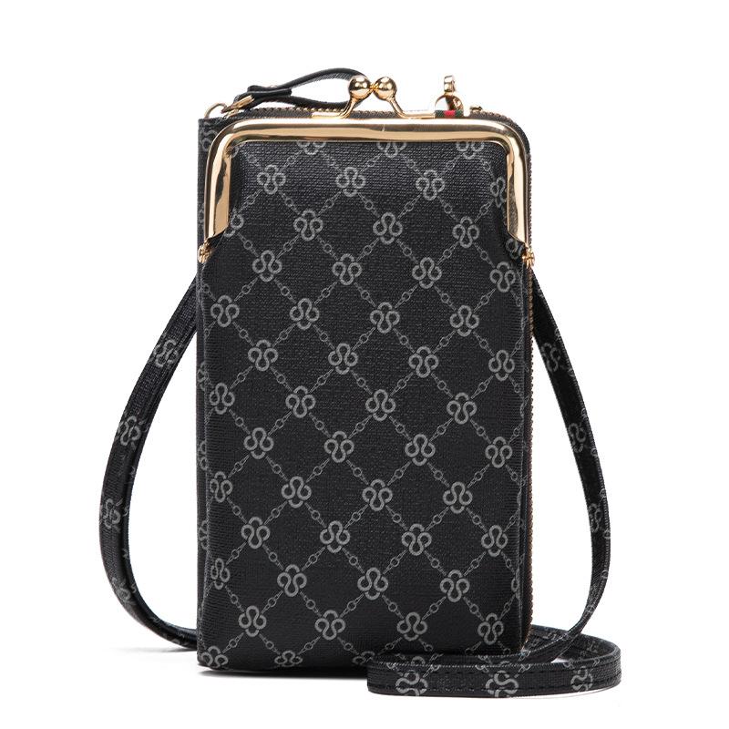 Маленькая сумка через плечо для телефона для женщин, кошелек для мобильного телефона, кошелек с замком поцелуя, милая сумка через плечо с отделениями для кредитных карт