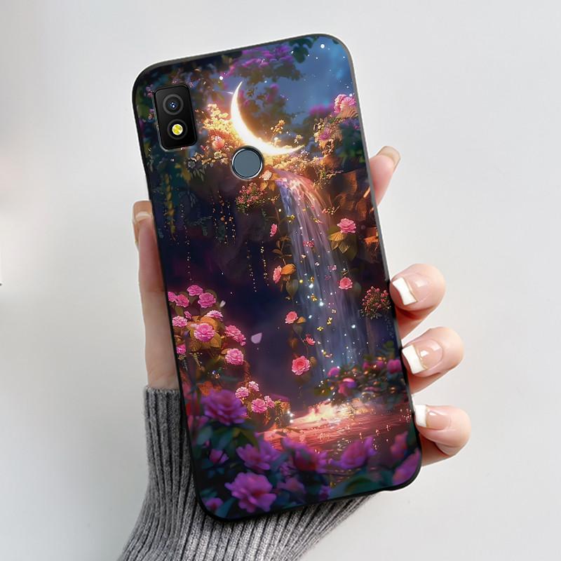 For Cricket Icon 4 Case Luxury Cute Love Rabbit Funny Black TPU Soft Silicone Protective Phone Case for Cricket Icon4 Back Cover