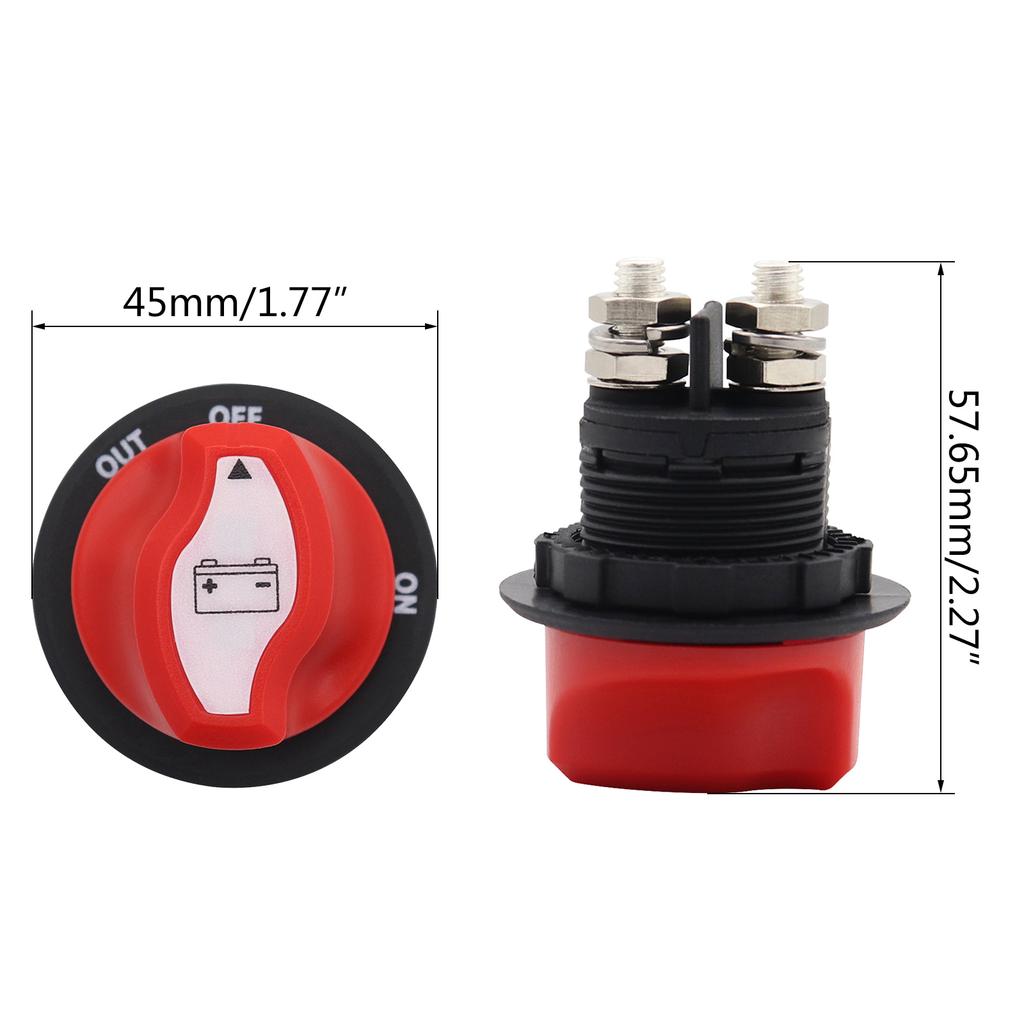 Battery Switch 12-48V Waterproof Heavy Duty Battery Power Master Switch Disconnect Isolator for Car Vehicle RVs
