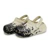 Crocs Crush Clog 811 Manufacture Night Live Special Shoe Box EVA High Street Ink Splash Hole Shoes Unisex Bone White and Black