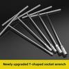 Manual T-Type Socket Wrench: Multi-Function 6-19mm Hex for Car & Motorcycle Repair