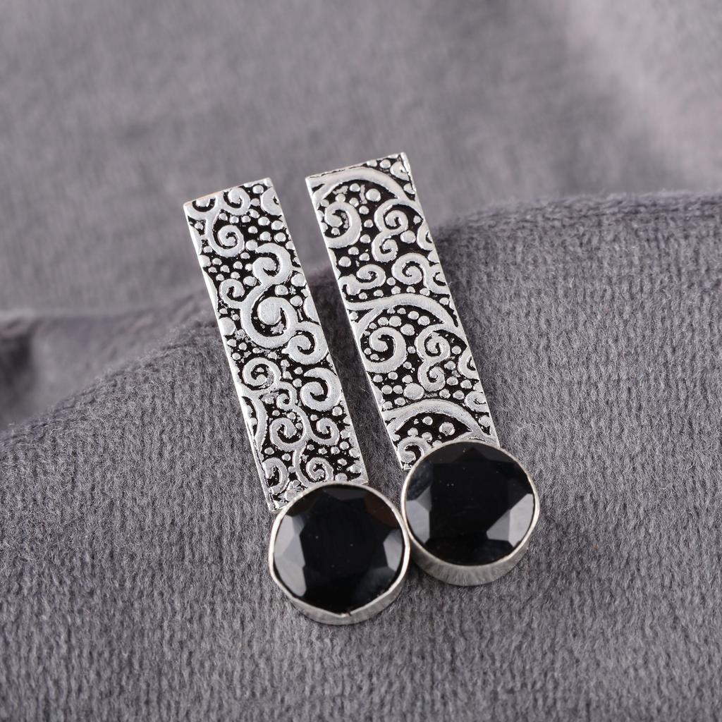 Украшения из драгоценного камня Черный Оникс, Ювелирные изделия из серебра 925 пробы, Привлекательные серебряные серьги ручной работы, Подарок для любви