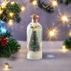 Рождественская елка Послание в бутылке Записываемая голосовая открытка с пробкой Праздничное украшение Стеклянная бутылка с заснеженной сценой Праздничный подарок для семьи