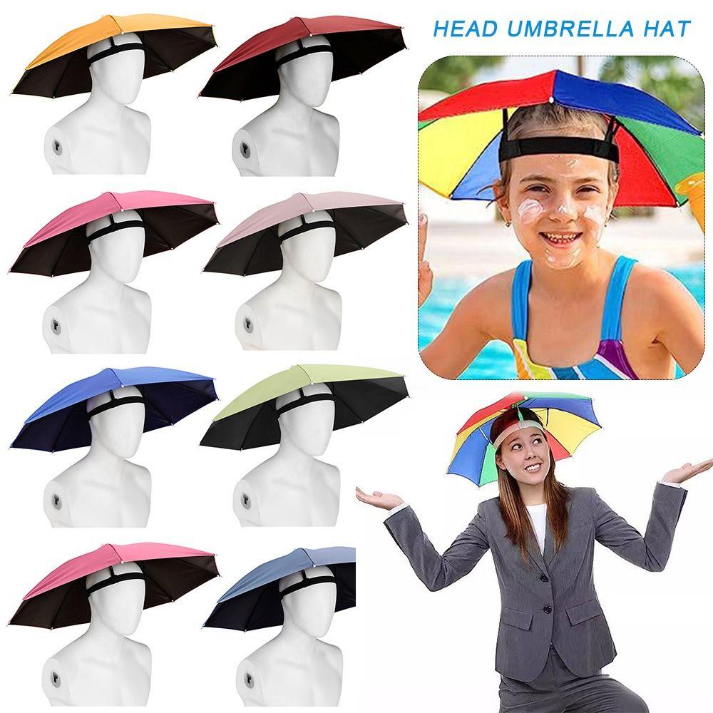 Windproof Head Umbrella Hat Elastic Band Umbrella Portable Rain Gear