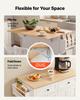 Kitchen Island Cart with Storage, 1107 mm Wide Mobile Rolling Storage Island on Swivel Wheels, with 2 Drawers, Storage Cabinet, Drop Leaf, Spice/Towel