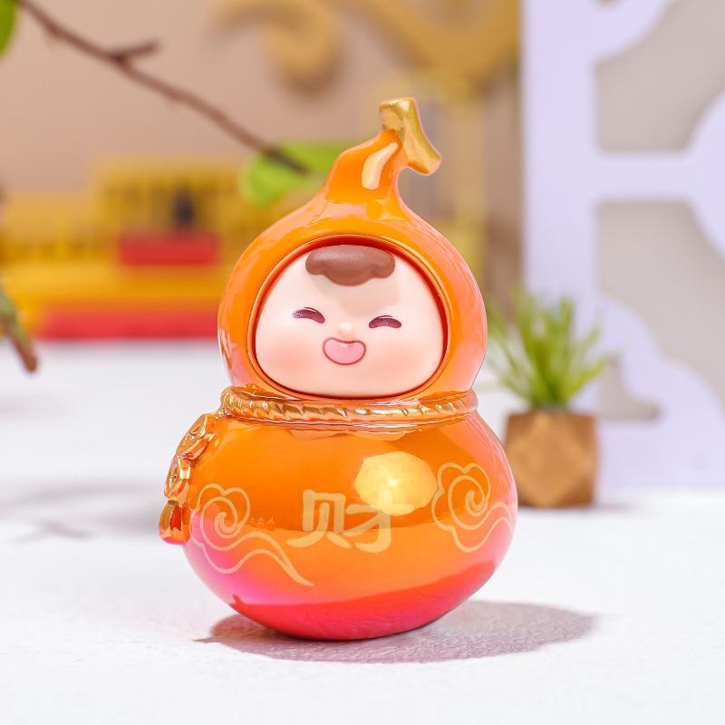 Милые маленькие фигурки тыквы-горлянки Фуси, подарки для украшения офисного стола, гальванизированные куклы, храмы