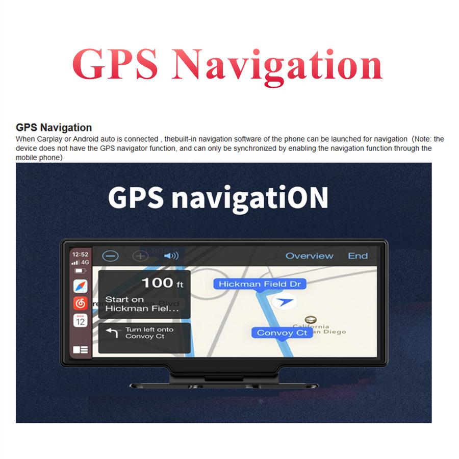 10.26" Car Dash Cam 1080P DVR Multimedia Player Support Carplay Android Auto FM