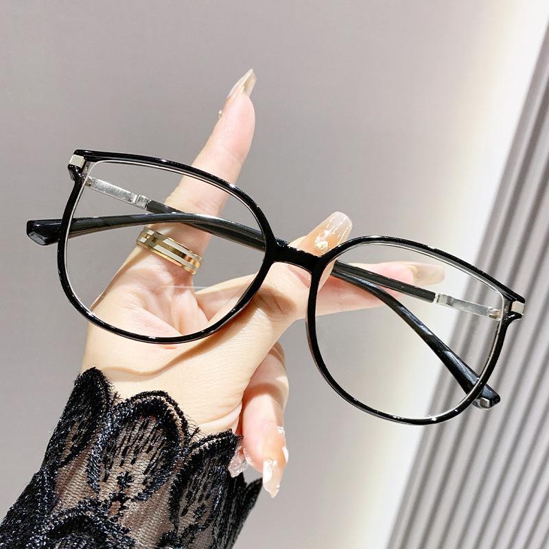 Frame view glasses reading glasses fashionable old lady high-end colorful large frame anti-blue glasses reading glasses bright edge