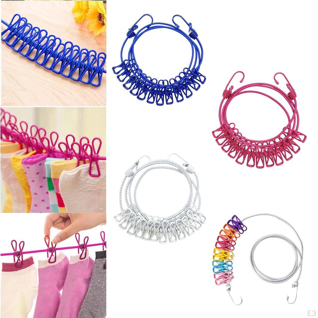 Эластичная веревка для сушки белья для кемпинга, ветрозащитная функциональная вешалка для одежды, дорожная веревка для отдыхающих