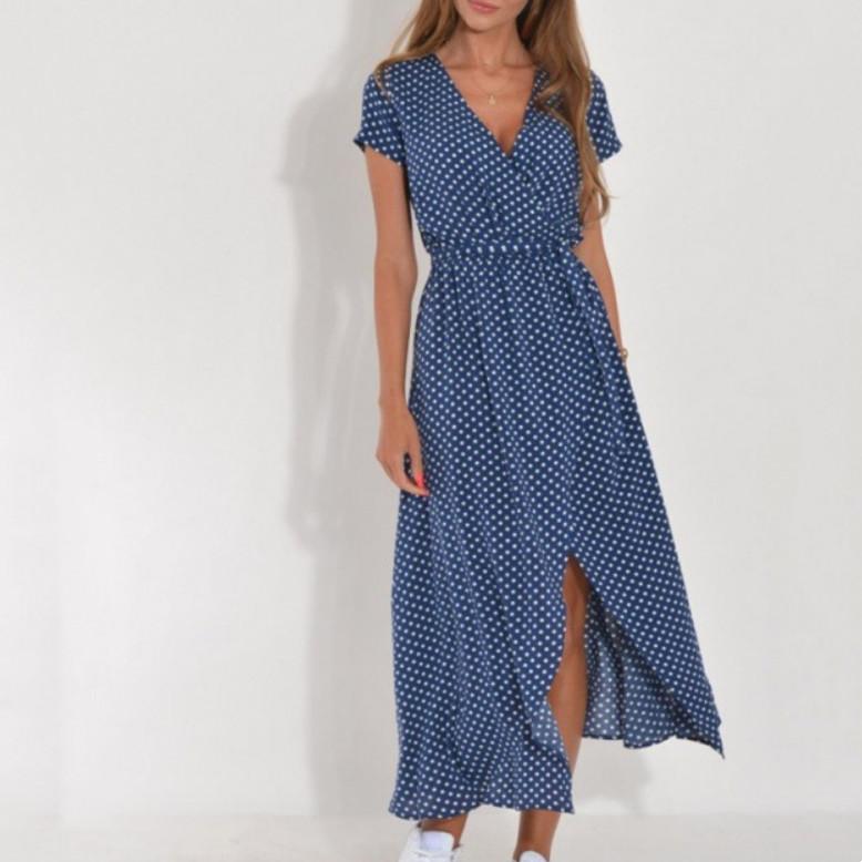 HNXC Женская мода лето весна цветочный принт с коротким рукавом V-образным вырезом повседневные платья