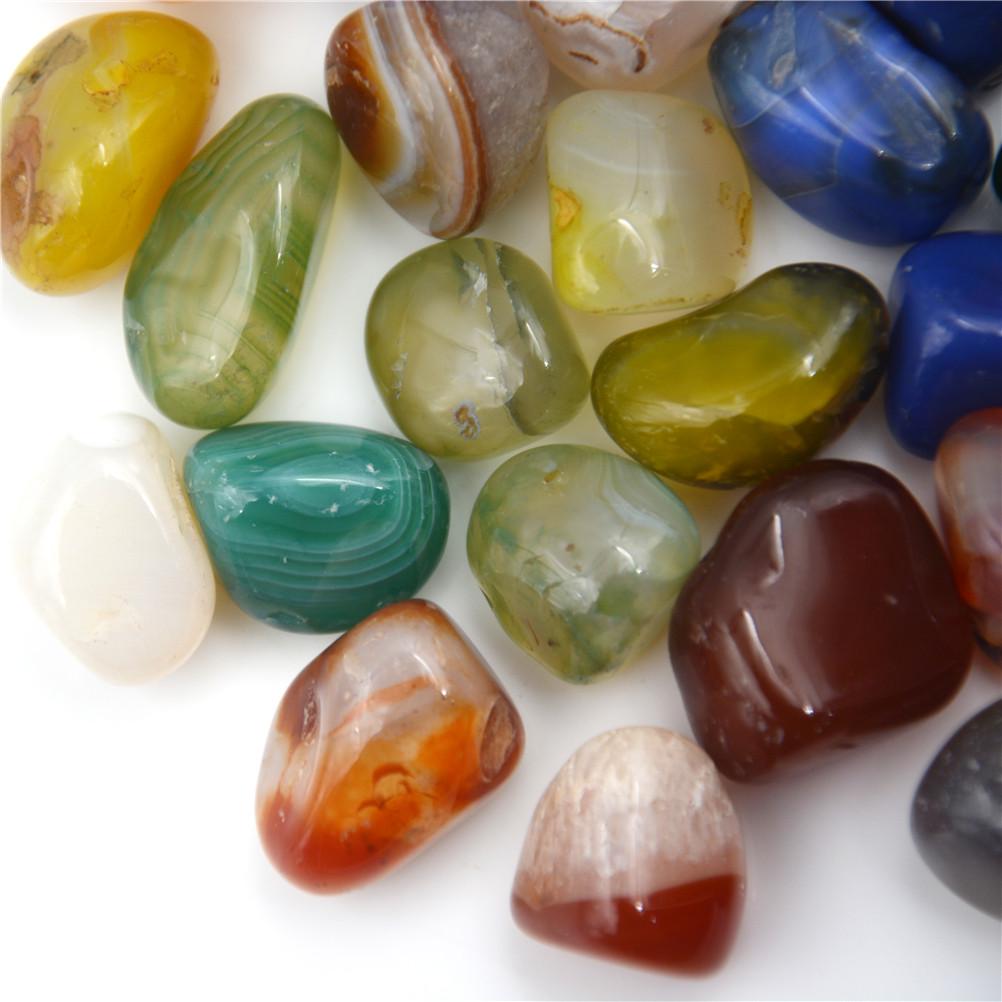 50G Mixed Colors Natural Agate Stones Gemstone Rock Tumble Stone 20Mm Decoration