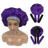 Double Layered Bling Satin Bonnets with Ties Silk Bonnets and Hair Wraps Custom logo Bonnets for Women