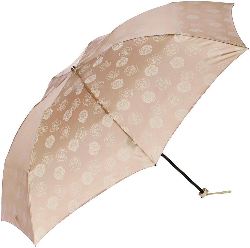 Зонт Lanvin Collection с катионовым жаккардовым узором «Роза», длина ребра 60 см, большой/мини-узор, женский, бежевый, Япония, (Свободный размер)