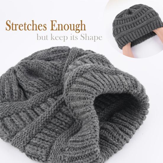 Унисекс зимняя шапка плотная вязка ветрозащитная сохраняющая тепло защита ушей головной убор без полей эластичная мешковатая кепка для школы и лыж